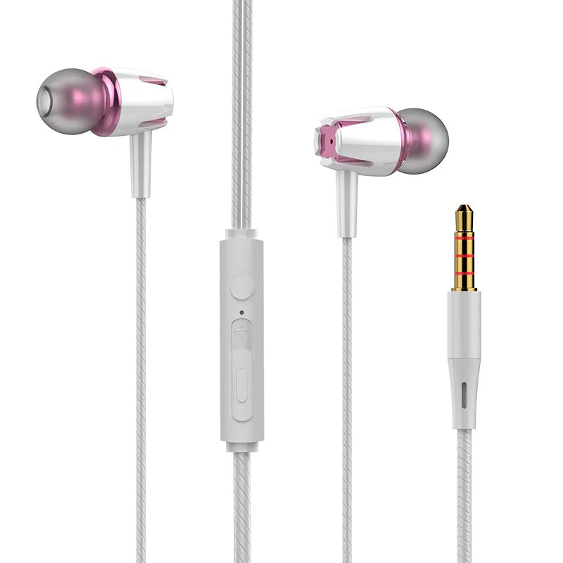 Wired Headphones 3.5Mm Bass Stereo Music Earbuds Sports Headsets with Mic for Iphone Samsung Xiaomi Android IOS Smart Phone
